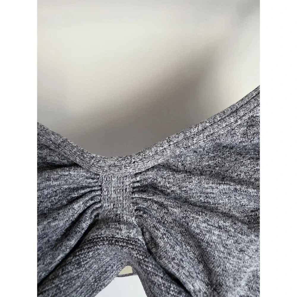 Wilfred Sports Bra Medium Grey Heathered Sleeveless Athleisure Activewear Top